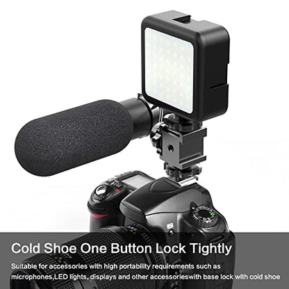 Triple Cold Shoe Mount Adapter, Cold Shoe Adapter Extension Bracket,Cold Shoe Mount Adapter with 1/4"-20 & 3/8"-16 Threads, Hot Shoe Mount for Camera DSLR Mirrorless Camcorder Mic LED Light Monitor