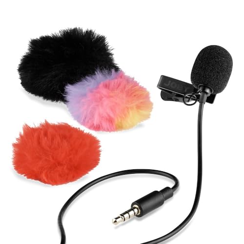 Joby Wavo Lav Microphone, Portable Lavalier Microphone for Phones or Cameras, Mobile, Clip-on Mic, Vlogging, Live Streaming, Long Cord, Colorful Windjammer, Extra Noise Reduction, Audio - style: Wavo Lav Mobile