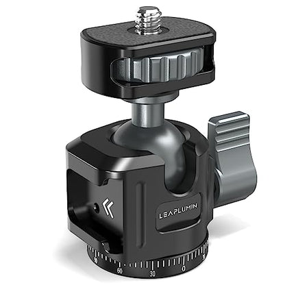 Ball Head for Phone Mount,Aluminum Ball Head with Cold Shoe，360°Panoramic Rotating Mount Base Adapter with 1/4” Screw for Phone Mount/Tablet Mount-Max Load 2.5kg/5.5lb