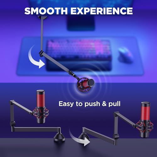 InnoGear Low Profile Mic Arm, 360° Rotatable Microphone Arm Stand Foldable Desk Mic Boom Arm with 3/8" to 5/8" Adapter for Fifine AM8 K669B Blue Yeti HyperX QuadCast SoloCast AT2020 and Other Mics - color: Black, style: 3-Axis Arm