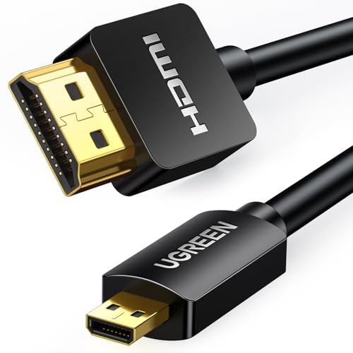 UGREEN Micro HDMI to HDMI Cable Adapter 4K 60Hz Ethernet Audio Return Channel Compatible with GoPro Hero 7/6 Raspberry Pi 5 Retroid Pocket 3+/3 Yoga 3 B500 Camera Video Capture Card 1.6FT - size: 1.6FT