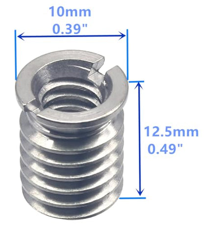 Stainless Steel 1/4"-20 Female to 3/8"-16 Male Convert Screw Adapter (4pcs, 12.5mm) - color: 4pcs, size: 12.5mm