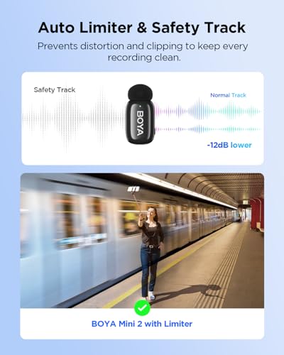 BOYA Mini 2 Wireless Lavalier Microphone with AI Noise Cancellation, App Control, 6H Battery per TX for iPhone 15/16/17 & Android, Video, Podcasts, Vlogging, TikTok, YouTube - style: Mini 2(USB-C NO CASE)