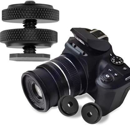 Camera Hot Shoe Mount Screw Adapter 1/4" to 1/4", BENACES 4-Pack Aluminum Alloy 1/4 Inch Nut Female Dual Thread Converter Connector for Heads, Tripods