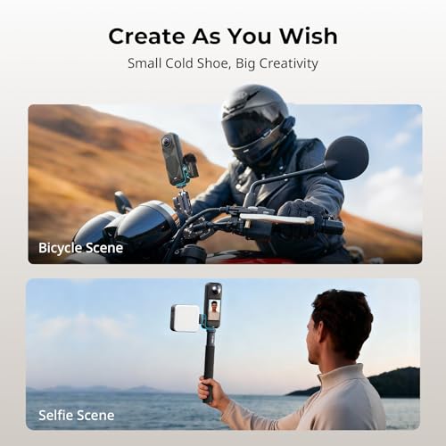 SMALLRIG Cold Shoe Mount 360° Adjustable for Insta360 X5 / X4 Accessories, Invisible Microphone Mount for DJI Mic 3 Transmitter, with 18.5mm Audio Adapter Cable - 5825 - style: Cold Shoe Mount