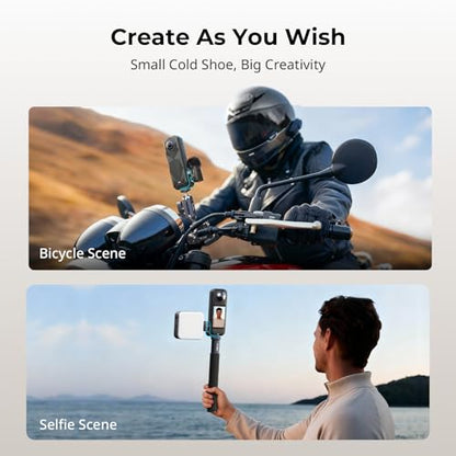 SMALLRIG Cold Shoe Mount 360° Adjustable for Insta360 X5 / X4 Accessories, Invisible Microphone Mount for DJI Mic 3 Transmitter, with 18.5mm Audio Adapter Cable - 5825 - style: Cold Shoe Mount