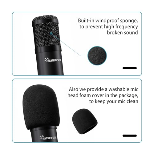 Podcast Studio Microphone Condenser Mic Podcast Equipment Bundle with 3.5mm Audio XLR Cable