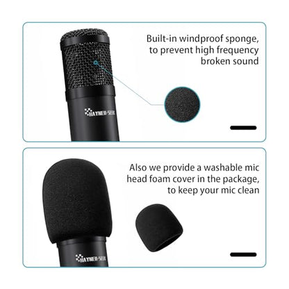 Podcast Studio Microphone Condenser Mic Podcast Equipment Bundle with 3.5mm Audio XLR Cable