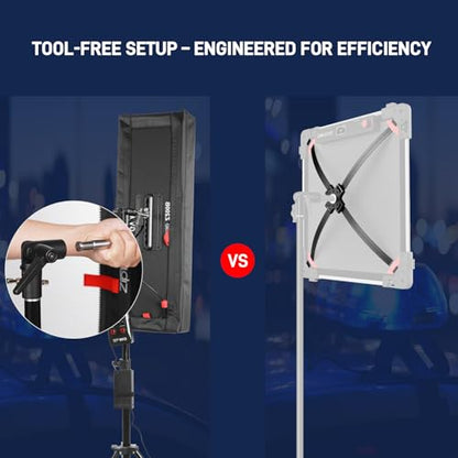 GVM Flexible LED Light Panel with Bluetooth Control, 200W Photography Light with Zipper Splicable, 2700K-6800K, Ultra-Thin 12"x36" Video Light with Softbox for Studio, Film, Vlog, Photography