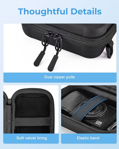 BAGSMART Digital Camera Case, Small Camera Bag with 2 Carrying Ways, Grey | Lightweight Camera Sling Bag for Canon Powershnot ELPH 180/190/Sony DSCW800/DSCW830, Waterproof & Protective - color: Grey
