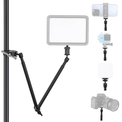 UTEBIT 22 Inch Magic Arm Camera Mount with Super Clamp 1/4" 3/8" Screw Hole | Adjustable Articulating Friction Camera Boom with 360° Ball Heads Arm for Monitor, LED Light, Webcam, Action Camera - size: 22inch