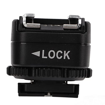VBESTLIFE Hot Shoe Adapter for A7, A7C, A7R, A7RII, A7MII, A7RIII, A7MIII, A7IV, A7RIV, A7RIVA, A9, A9II, A6400, A6300, A6500 with PC Sync Port, Black Plastic
