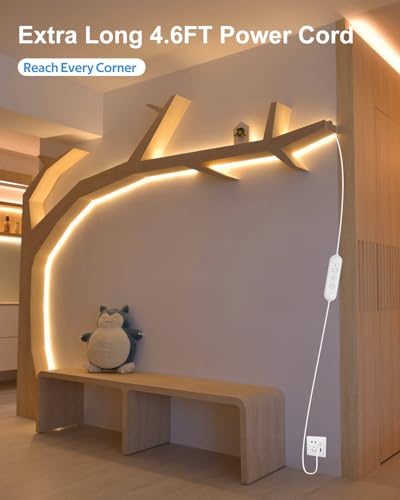 ALITOVE USB LED Light Strip 5V 6.56FT 3000K Warm White COB LED Strip Lights with Remote Lights Dotless Super Bright Dimmable Flexible for TV Backlight Bedroom Under Cabinet Kitchen Shelf Lighting - color: 3000K Warm White, size: 6.5FT