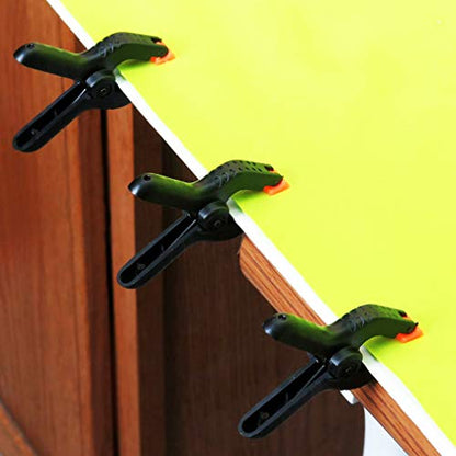 ONDY 4-Pack 6 Inch Spring Clamps, Heavy Duty Plastic Clamps Nylon Clips for Background, Photo Studio and Any More - size: 6 inch
