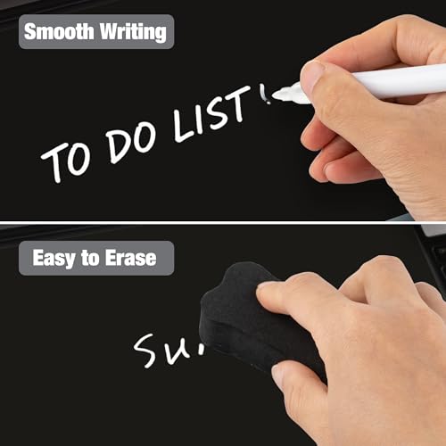 Glass Desktop Whiteboard 15.8×7”, Dry Erase Note Memo Board, Desk Organizer with Storage for Office, Home, Study, Black - color: Black Basic