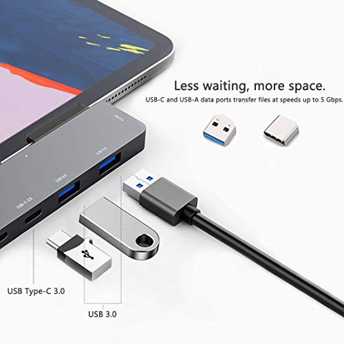 iPad Pro USB C Hub Adapter with 4K HDMI,3.5mm Jack,2 x USB3.0,PD 60W,USB C Data,SD/TF Card Slot,6in1 Adapter for M4 M2 M1 iPad Pro 11 12.9 2025-2018,iPad Air/Mini - color: 6IN1