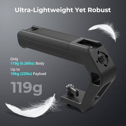 SMALLRIG Lightweight NATO Clamp Top Handle, Tiny Camera Top Grip Only 119g, Handgrip with Locating Hole for ARRI and Two Cold Shoe Mounts, for Camera Cage with Built-in NATO Rail - 5977 - style: NATO Clamp