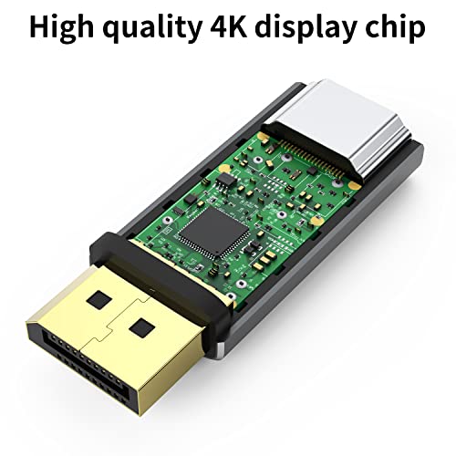 IIABC Displayport to HDMI Adapter 4K 24K Gold Plated Displayport DP to HDMI Female Converter，Uni-Directional Display Port to HDMI Converter Compatible for Lenovo, HP, Dell &More- Grey - size: 1-Pack