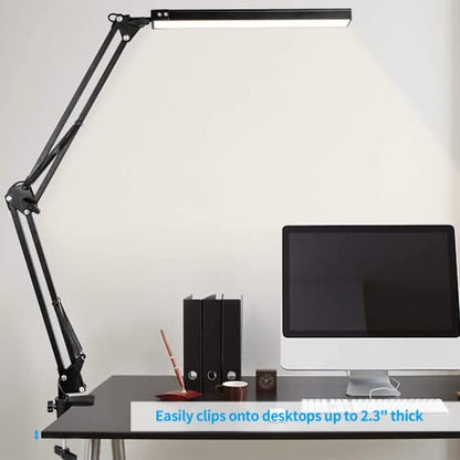 C-Clamp Base Stand Mounting Accessory, Metal Black Table Mount Desk Light Holder for Desktop Lamp Monitor Microphone Mic Arm Stand (12mm/0.47" Dia Hole)