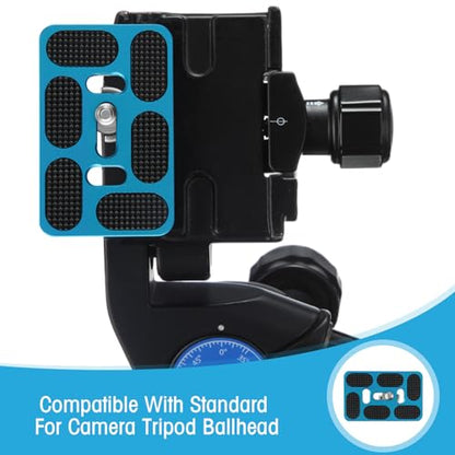 Frienda 2 Pieces Metal Quick Release Plate with 1/4''-20 Camera Screw Tripod Mount Plate Fits Standard for DSLR Camera Tripod Ball Head(Blue,Pu60) - color: Blue, style: PU60