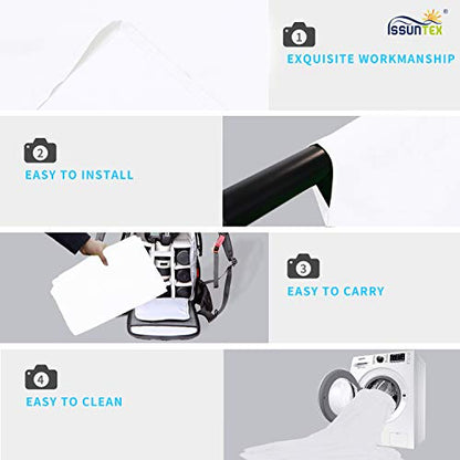 ISSUNTEX 10X24 ft Background Muslin Backdrop, Photo Studio, Collapsible High Density Screen for Video Photography and Television-White - color: White, size: 10X24 ft