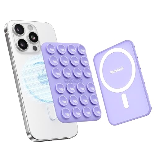 Klearlook Magnetic Suction Phone Mount for MagSafe Case, Removable Sticky Phone Grip Holder for Hands-Free Makeup/Selfie/Live Streaming/Vlog for TikTok & Instagram Influencer/Creator, Lavender - color: Lavender