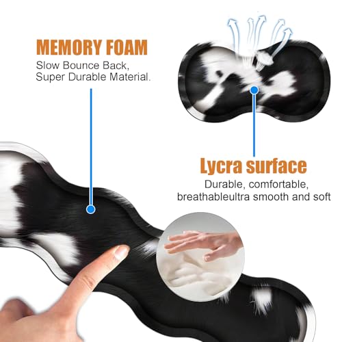 4 in 1 Ergonomic Keyboard Wrist Rest & Mouse Pad Wrist Rest Set, Large XXL Gaming Desk Mat 31.5"x 11.8" with Non-Slip Base, Memory Foam for Home Office Study Gaming, Black and White Cow Print - color: Black and White Cow Print