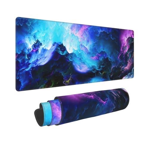Large Gaming Mouse Pad, Non-Slip Stitched Waterproof XL Mouse Mat, 31.5 * 11.8 in (Dazzling Galaxy) - color: Dazzling Galaxy