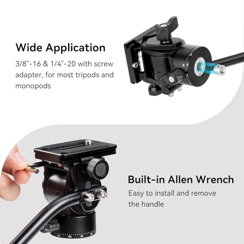 SmallRig Tripod Fluid Head Pan Tilt Head with Quick Release Plate for Arca Swiss for Compact Video Cameras and DSLR Cameras -3259B