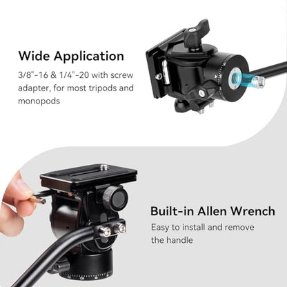SmallRig Tripod Fluid Head Pan Tilt Head with Quick Release Plate for Arca Swiss for Compact Video Cameras and DSLR Cameras -3259B