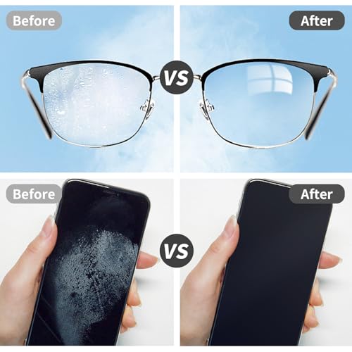 Reusable Microfiber Glasses Cleaner Cleaning Cloth Wipes with Pouch BK,4Pcs | Portable Pouch Keychain for Eyeglass Lens Sunglasses Jewelry Electronics and Screen