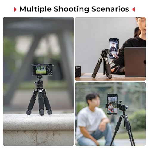 SmallRig VT-20Pro 21.2"/ 53.8cm Mini Tripod for Camera and Phone, Aluminum Alloy Small Desktop Tripod with 360° Ball Head, Table tripods Load Up to 11lb / 5kg - style: VT-20 Pro