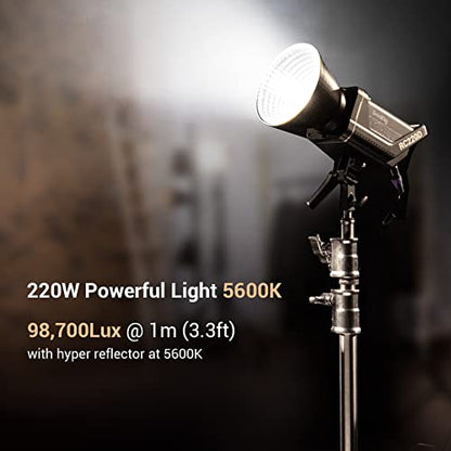 SmallRig RC 220D 220W LED Video Light 98700 LUX @3.3ft 5600K Continuous Output Light with CRI 95+, TLCI 96+, w/Bowens Mount, Manual and App Control Remotely Professional Studio Spotlight - color: Day Light