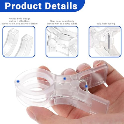 Rosellas 12 Pack Balloon Arch Clips, Plastic Transparent Backdrop Spring Clamps, 3.5" Heavy Duty Clip for Backdrop Stand, Photography Studios, Birthday Wedding Decoration, Crafts, Clothing