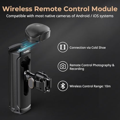SMALLRIG Wireless Control Side Handle for SMALLRIG Quick Release Phone Cages, Aluminum Handle Grip with Infinite Rotation, Quick Release Adapter, Remote Control Module and Built-in Cold Shoe - 4402B - size: 4402B (With Wireless Control)