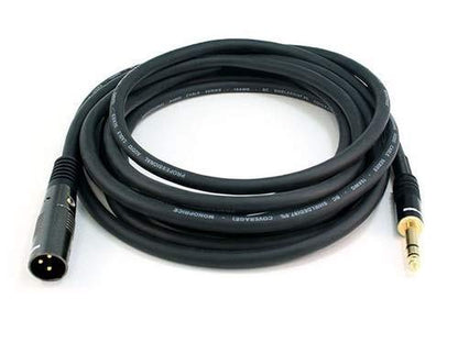 Monoprice XLR Male to 1/4-Inch TRS Male Cable - 15 Feet - Black, 16AWG, Gold Plated - Premier Series - size: 15Ft