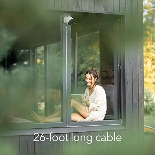 Wasserstein 26 ft Pogo Pin Cable and Adapter (5.2V/2A)- Power Cable Compatible with Google Nest Cam Outdoor or Indoor, Battery - 1 Pack (Nest Cam NOT Included) - size: 1-Pack