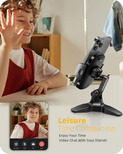 APPS2Car Heavy Duty Phone Stand - Adjustable Desktop Holder for Video Calls, Compatible with 4.7-6.8" Smartphones & Thick Cases, Perfect for Home Office - color: Black-Stand