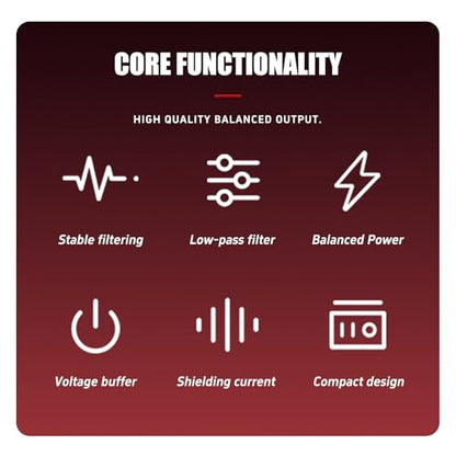 MC new 2 Channel 48V Phantom Power Supply with 3.5mm Audio Cable to Connect Audio Interface for Condenser Microphone Music Recording Equipment (MC2-new red)