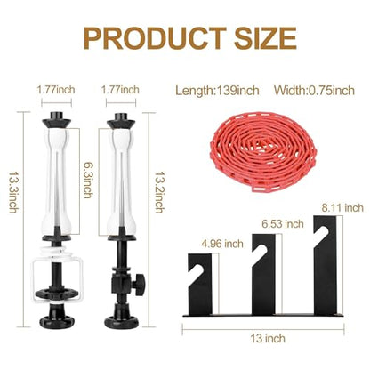EMART Photography Backdrop Wall Mount 3 Roller Support System with 2 x Tri-fold Hooks, 6 x Expand Bar, 3 x Chain, Manual Photo Background Holder, Ceiling Mounted for Studio Live Streaming Game Video - size: 3 chains