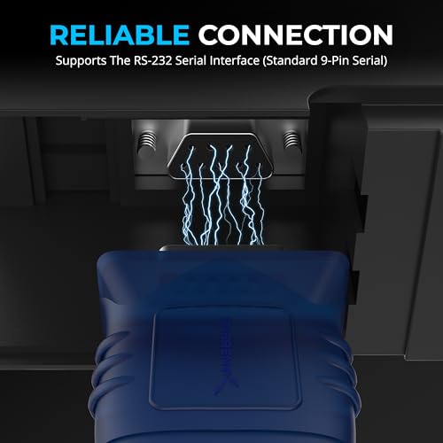SABRENT USB 2.0 to Serial (DB9 RS232) Adapter Cable, Prolific Chipset, Driver Support Required for Some Systems, Windows 11/10/8/7, macOS, Linux (CB-DB9P) - size: USB-A 2.5FT – RS-232