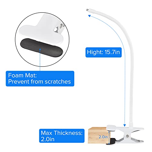 2Pack Clamp Mount for Stick Up Cam & Outdoor Cam Plus, Flexible Gooseneck Mounting Bracket to Attach Your Camera Anywhere with No Tools - White