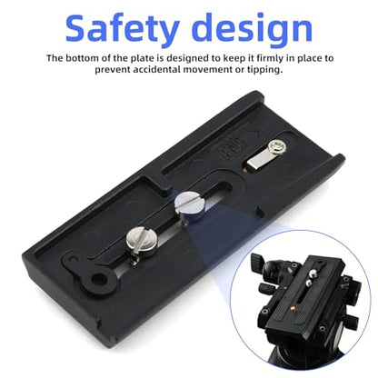 lasuroa Quick Release Plate for Tripod, Universal Camera Mounting Plate with 1/4" & 3/8" Screws Compatible Quick Connect Adapter for 501PL, GM001, M002, GM006 Tripod Heads