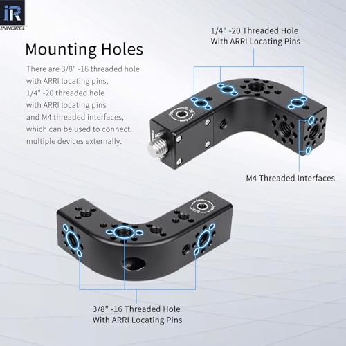 INNOREL CB2L ARRI Positioning Top Handle Extension Universal CNC Multi-Function Cheese Handle 90° Right Angle Fixture Handle 3/8" Screw Fixed for Camera Rabbit Cage Video Equipment Gimbal Stabilizer - size: CB2L
