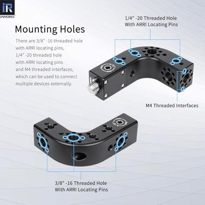 INNOREL CB2L ARRI Positioning Top Handle Extension Universal CNC Multi-Function Cheese Handle 90° Right Angle Fixture Handle 3/8" Screw Fixed for Camera Rabbit Cage Video Equipment Gimbal Stabilizer - size: CB2L