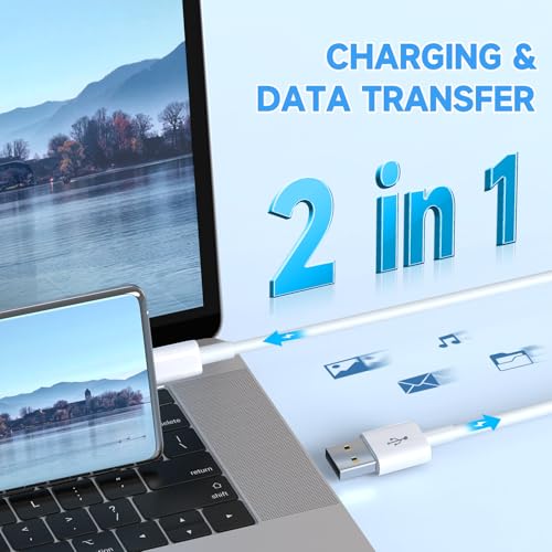 30ft/9M Long USB C Cable, Charging and Data Transfer, Durable USB A to USB C Power Charging Replacement Cord for Home Security Cameras, Phones, Switch Pro Controllers and More USB-C Devices-White - size: 30ft