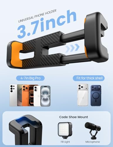 Lamicall Tripod for iPhone - [Ultra-Stable] Phone Tripod with Wireless Remote, Mini Flexible Phone Stand for Recording with 1/4'' Screw and Cold Shoe for iPhone Gopro Camera Pocket 3/4 fit Vlog Travel - style: Standard