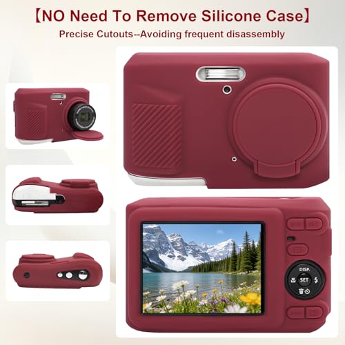 Case for Kodak PIXPRO FZ45 Digital Camera (Hard Case + Soft Silicone Cover) | Kodak PIXPRO FZ45 Digital Camera Hard Carrying Case and Soft Silicone Protective Case with Removable Lens Cover, Red - color: Red