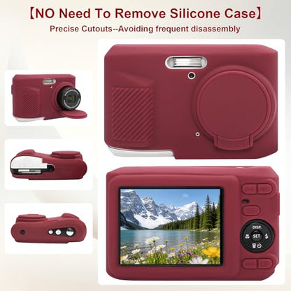 Case for Kodak PIXPRO FZ45 Digital Camera (Hard Case + Soft Silicone Cover) | Kodak PIXPRO FZ45 Digital Camera Hard Carrying Case and Soft Silicone Protective Case with Removable Lens Cover, Red - color: Red