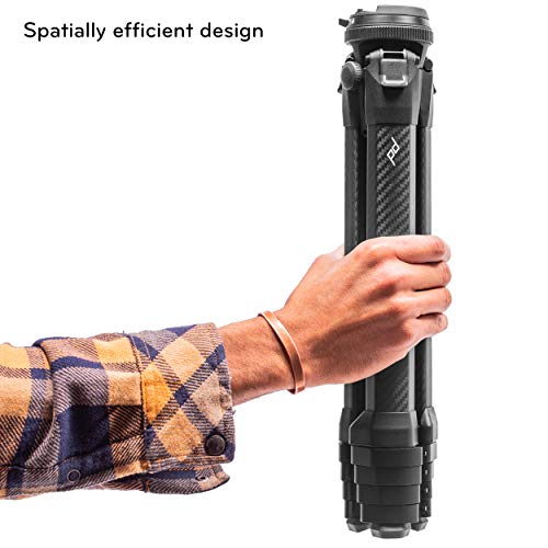 Peak Design Travel Tripod, Carbon Fiber, Compact Design, Quick Setup and Takedown, Pro-Level Stability, Ergonomic Ball Head, Compact and Portable Travel Tripod for Camera and Phone, 20 lb Capacity - color: Carbon Fiber